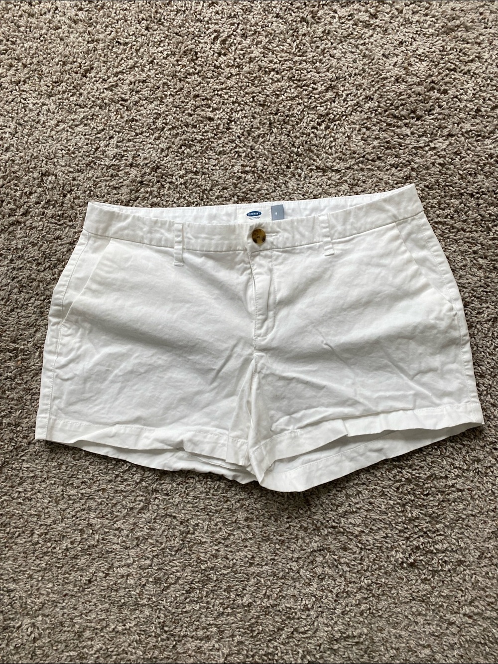 Old Navy White Women's Chino Bermuda Shorts